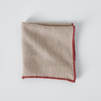 Textured Pocket Square // Beige + Red