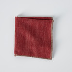 Textured Pocket Square // Red + Brown