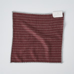 Textured Striped Pocket Square // Red + Gray