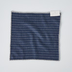 Textured Striped Pocket Square // Blue + Gray