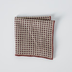 Dotted Pocket Square // Beige + Red