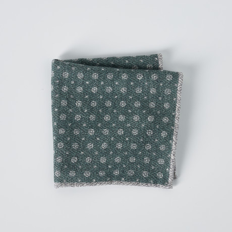Dotted Pocket Square // Gray + Teal