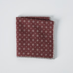 Dotted Pocket Square // Gray + Red