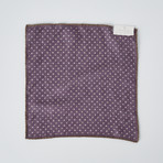 Pocket Square // Purple + White + Brown