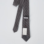 Striped Slim Tie // Gray + White