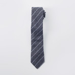 Striped Slim Tie // Gray + Light Blue