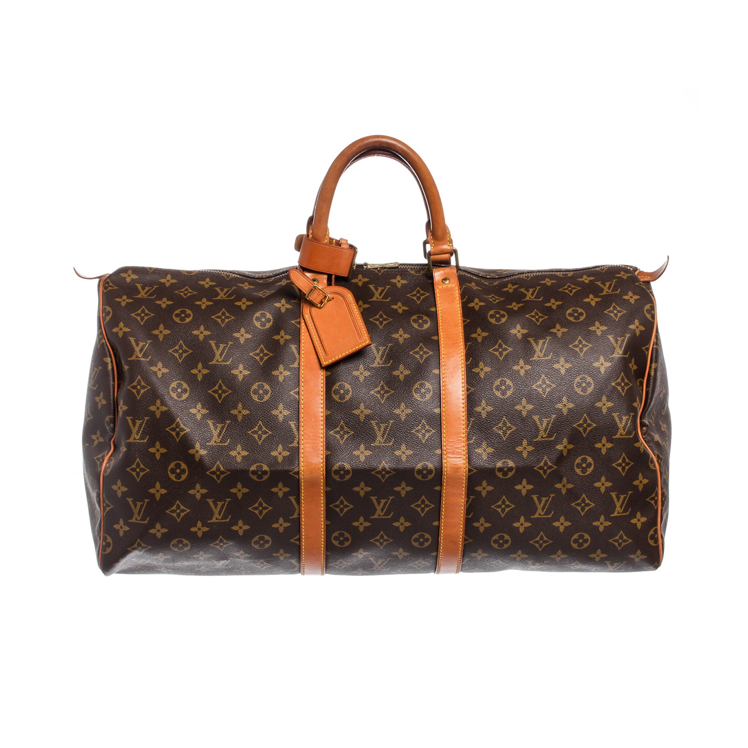 Louis Vuitton // Monogram Canvas Leather Keepall 55 cm Duffle Bag Luggage // MI0921 // Pre-Owned ...