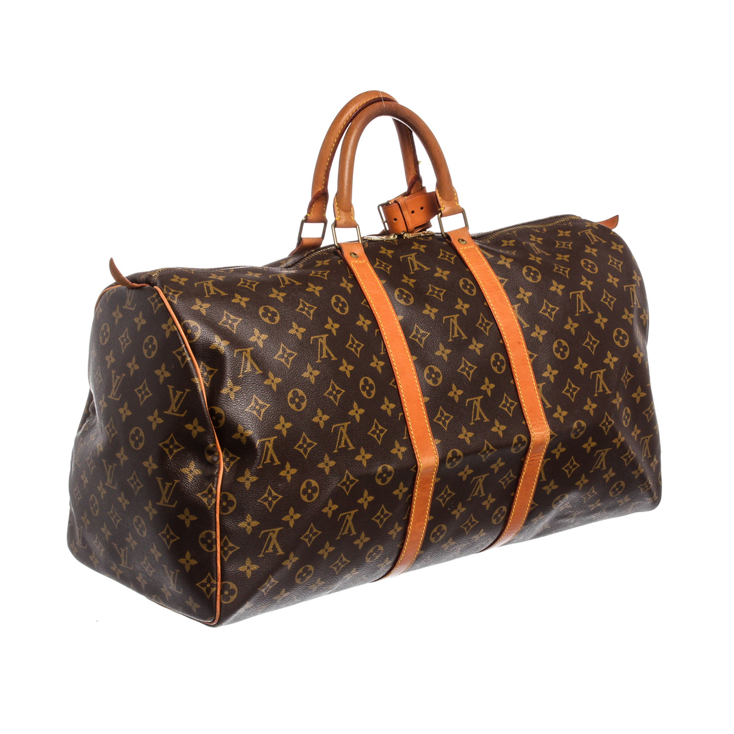 Louis Vuitton // Monogram Canvas Leather Keepall 55 cm Duffle Bag ...