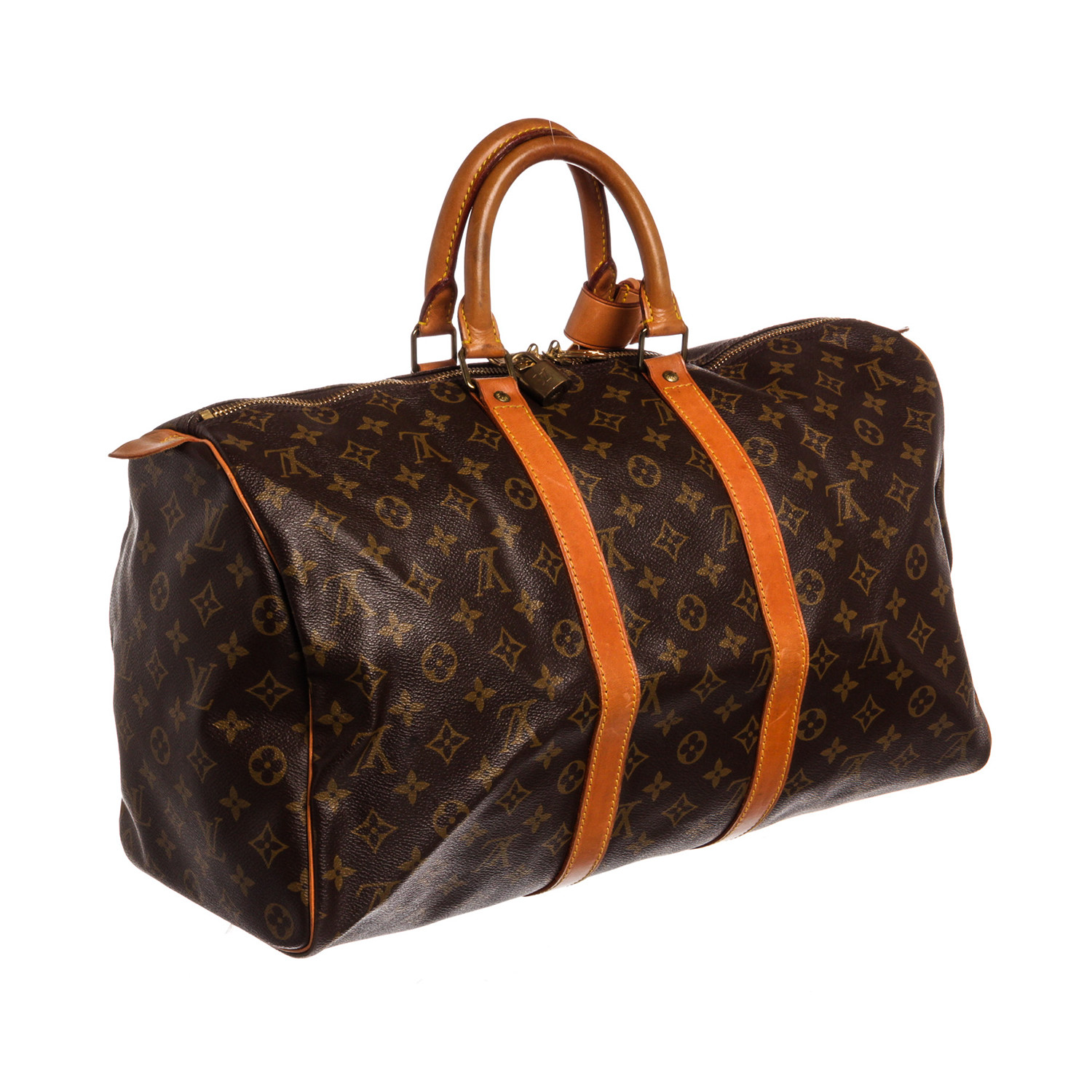 Louis Vuitton // Monogram Canvas Leather Keepall 45 cm Duffle Bag ...
