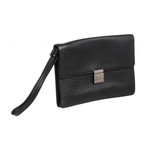 Louis Vuitton // Black Taiga Leather Selenga Pochette Bag CA0091 // Pre-Owned