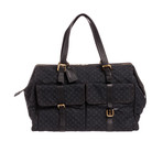 Louis Vuitton // Navy Blue Mini Lin Canvas Leather Louise Weekender Duffle Bag // VI1012 // Pre-Owned