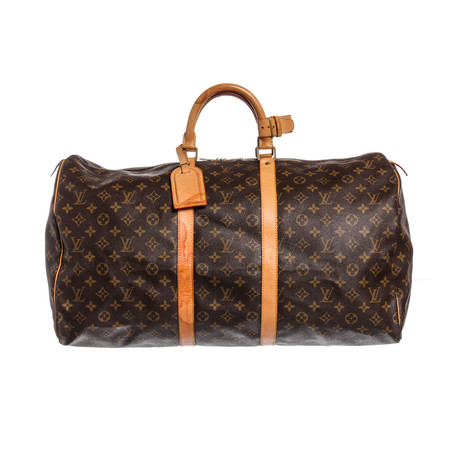 Louis Vuitton // Monogram Canvas Leather Keepall 55 cm Duffle Bag Luggage // FL0062 // Pre-Owned