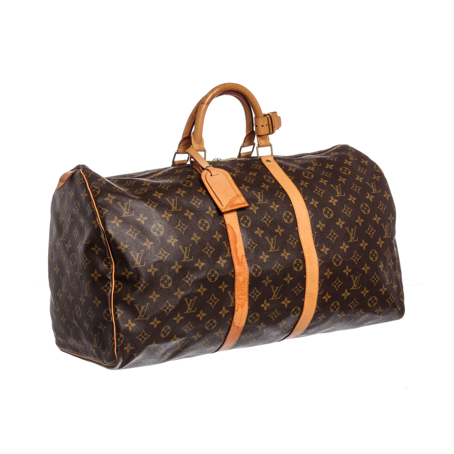 Louis Vuitton // Monogram Canvas Leather Keepall 55 cm Duffle Bag Luggage // FL0062 // Pre-Owned ...