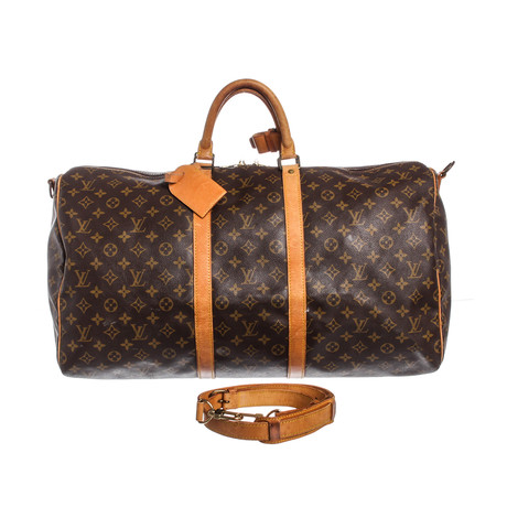 Louis Vuitton // Monogram Canvas Leather Keepall 55 cm Bandouliere Duffle Bag Luggage // VI8911 // Pre-Owned
