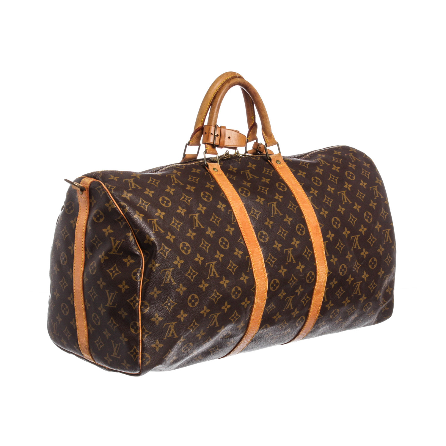 Louis Vuitton // Monogram Canvas Leather Keepall 55 cm Bandouliere Duffle Bag Luggage // VI8911 ...