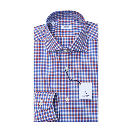 Classic Double Check Dress Shirt // Blue + Red (US: 15R)