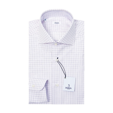 Classic Double Check Dress Shirt // White + Pink (US: 15R)