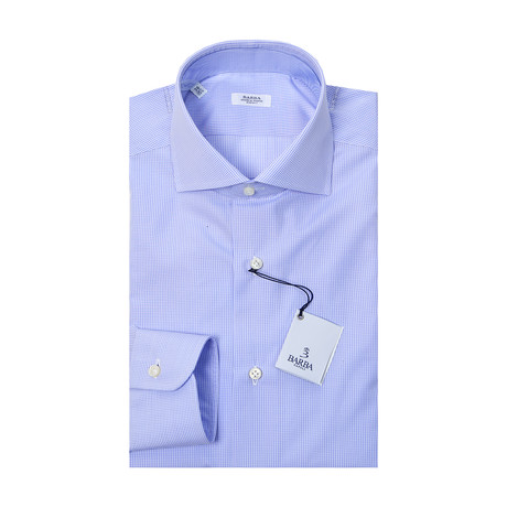 Classic Small Check Dress Shirt // Light Blue (US: 15R)