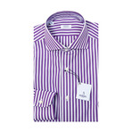 Classic Striped Dress Shirt // Purple + White (US: 17R)