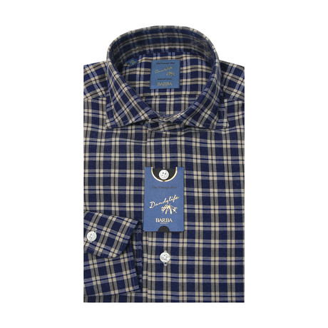 Dandy Life Flannel Checkered Shirt // Blue + Brown (US: 15R)