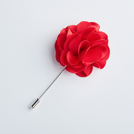 Flower Lapel Pin // Red