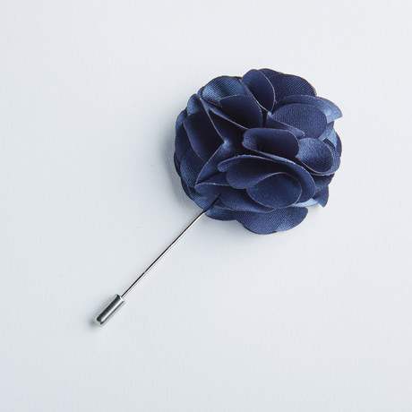Flower Lapel Pin // Navy