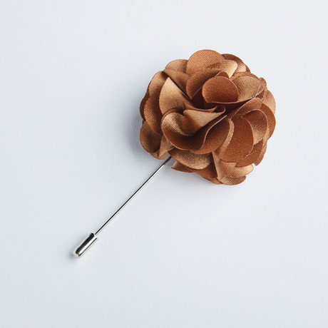 Flower Lapel Pin // Brown