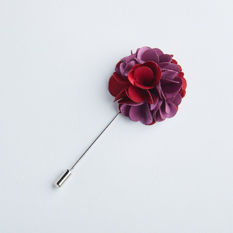 Mini Flower Lapel Pin // Maroon + Purple