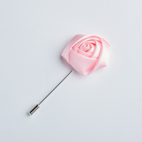 Rosebud Flower Lapel Pin // Pink