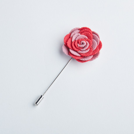 Two-Tone Flower Lapel Pin // Pink