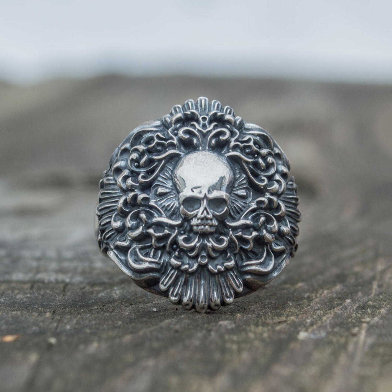 Skull Signet Ring // Silver (7) - Viking Workshop PERMANENT STORE