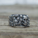 Skulls Band Ring // Silver (11.5)