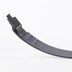 Epoch Double Layer Belt // Gray Strap // Silver Latch (A (26"-29" Waist))