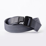 Epoch Double Layer Belt // Gray Strap // Silver Latch (A (26"-29" Waist))