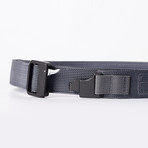 Epoch Double Layer Belt // Gray Strap // Silver Latch (A (26"-29" Waist))