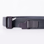 Epoch Single Layer Belt // Gray Strap // Silver Latch (Regular (Up to 38" Waist))