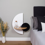 Alba L // Semi Cricle Bedside Table + Concealed Storage