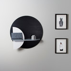 Alba M // Circle Wall Shelf + Hidden Storage (Black + Gray + White)