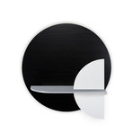 Alba M // Circle Wall Shelf + Hidden Storage (Black + Gray + White)