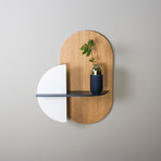 Alba M // Oval Wall Shelf + Hidden Storage