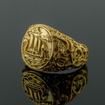 Gold Collection // Viking Ring with Drakkar (Size 6)