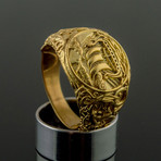 Gold Collection // Viking Ring with Drakkar (Size 6)