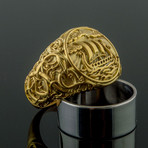 Gold Collection // Viking Ring with Drakkar (Size 6)