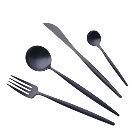 4 Piece Cutlery Set // Solid Black