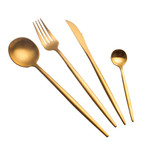 4 Piece Cutlery Set // Solid Gold