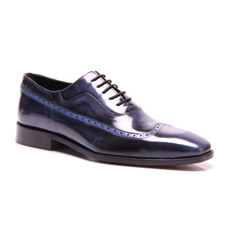 Dominic Longwing Brogue Dress Shoes // Dark Blue (Euro: 40)