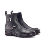 Octavian Buckle Boot // Black Painted Calf // Black Pebble Grain (US: 14)