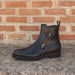 Octavian Buckle Boot // Black Painted Calf // Black Pebble Grain (US: 6)