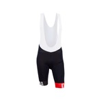 Onyx Bib Shorts // Black + Red (XL)