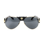 Versace // Men's Medusa Aviator Sunglasses // Gold + Black